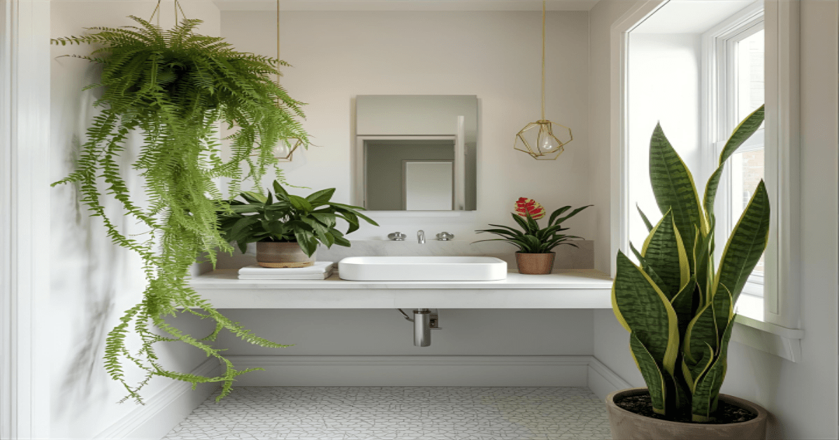 plantas que transformam banheiros úmidos